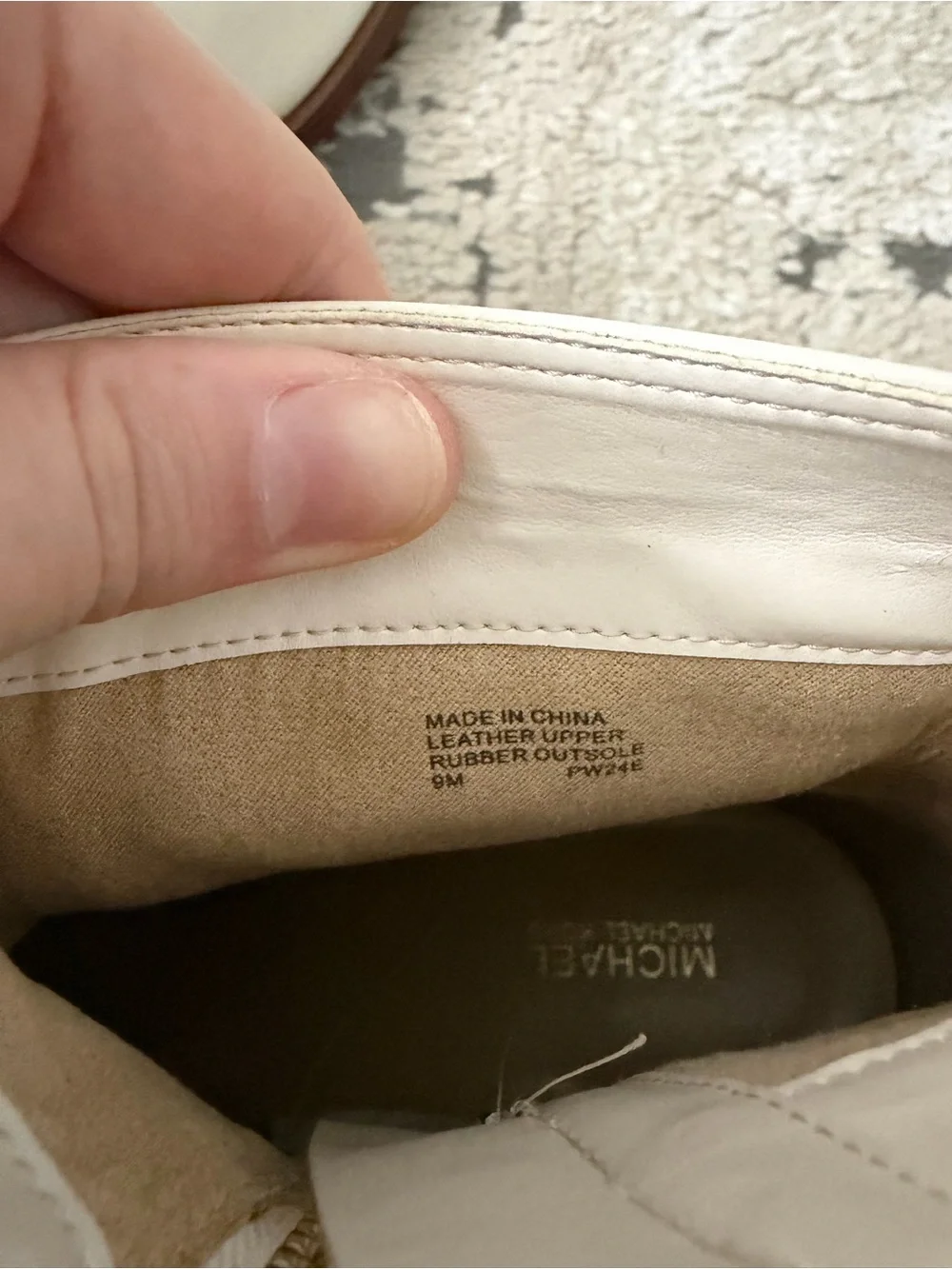 Michael Kors Mindy Leather Boots in Ivory Size 9